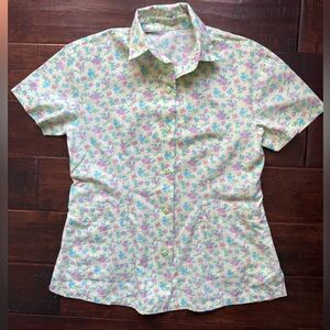 Vintage Floral Button-Up Blouse | Cottagecore Prairie Top | Handmade